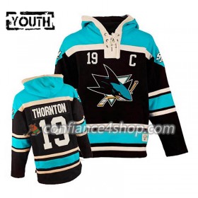 Adidas Maillot de Hockey San Jose Sharks Joe Thornton 19 Musta Sawyer Chandails à capuchon - Enfant